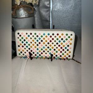 Christian Louboutin Spike Studded Round Long Zipper Wallet